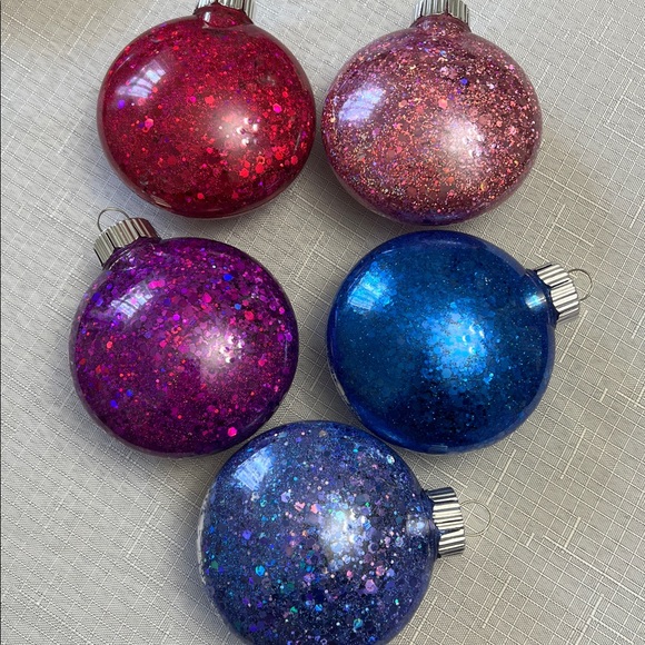 Set of 6 Naughty List Glitter Christmas Ornaments - Picture 9 of 9